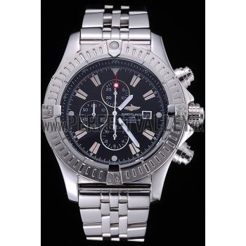 Breitling Chronomat Evolution Black Dial Stainless Steel Bracelet  622515