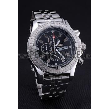 Breitling Chronomat Evolution Black Dial Stainless Steel Bracelet  622515