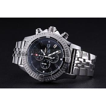 Breitling Chronomat Evolution Black Dial Stainless Steel Bracelet  622515