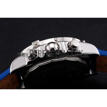 Breitling Chronomat Frecce Tricolori Blue Dial Stainless Steel Case Blue Leather Strap