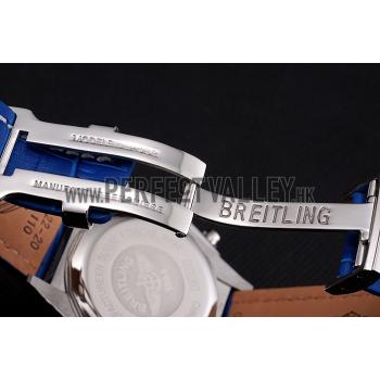 Breitling Chronomat Frecce Tricolori Blue Dial Stainless Steel Case Blue Leather Strap