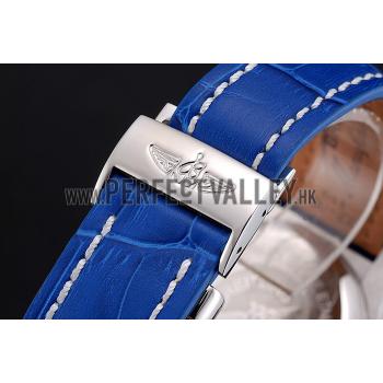 Breitling Chronomat Frecce Tricolori Blue Dial Stainless Steel Case Blue Leather Strap