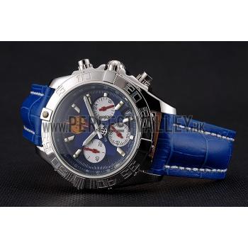 Breitling Chronomat Frecce Tricolori Blue Dial Stainless Steel Case Blue Leather Strap