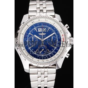 Breitling Bentley 6.75 Speed Blue Dial Stainless Steel Case And Bracelet 622214