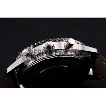 Breitling Certifie Black Leather Strap Black Dial Chronograph 80176