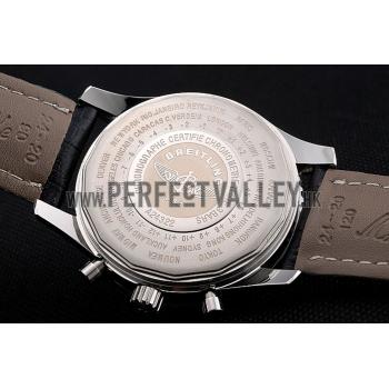 Breitling Certifie Black Leather Strap Black Dial Chronograph 80176