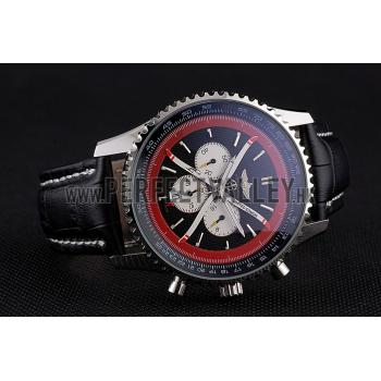 Breitling Certifie Black Leather Strap Black Dial Chronograph 80176