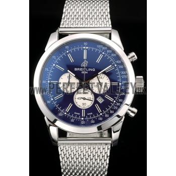 Breitling Transocean Stainless Steel Case Blue Dial