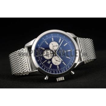 Breitling Transocean Stainless Steel Case Blue Dial