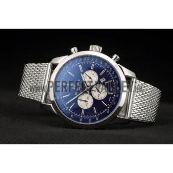 Breitling Transocean Stainless Steel Case Blue Dial