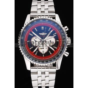 Breitling Certifie Polished Silver Stainless Steel Strap Black Dial Chronograph 80173