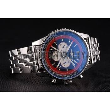 Breitling Certifie Polished Silver Stainless Steel Strap Black Dial Chronograph 80173