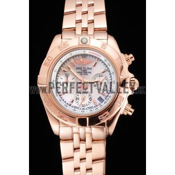 Breitling Chronomat Quartz Pearl Dial Rose Gold Case And Bracelet