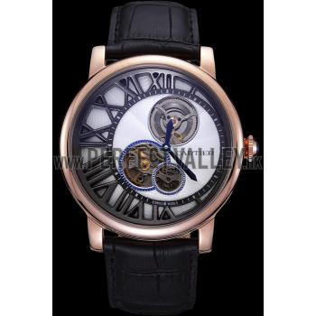 Cartier Rotonde Reversed Tourbillon White Dial 621949