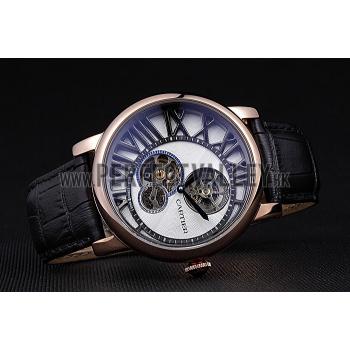 Cartier Rotonde Reversed Tourbillon White Dial 621949