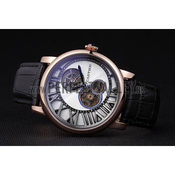 Cartier Rotonde Reversed Tourbillon White Dial 621949