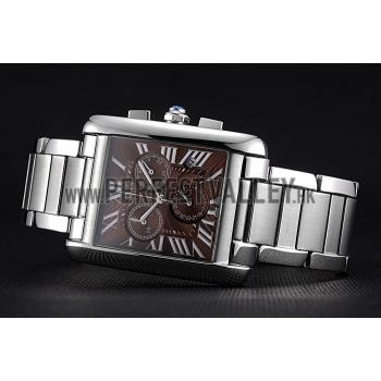 Cartier Tank MC Brown Dial Stainless Steel Case And Bracelet  622699