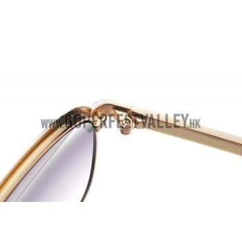 Cartier C Decor Purple Lenses Gold Frame Sunglasses 308285