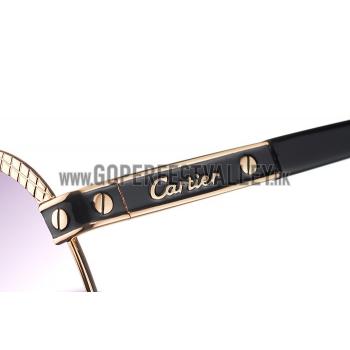 Cartier C Decor Purple Lenses Gold Frame Sunglasses 308285