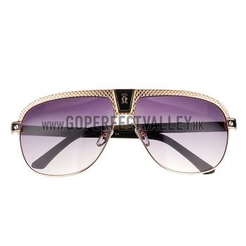 Cartier C Decor Purple Lenses Gold Frame Sunglasses 308285