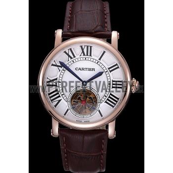 Cartier Rotonde Flying Tourbillon White Dial 621958