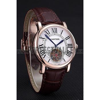 Cartier Rotonde Flying Tourbillon White Dial 621958