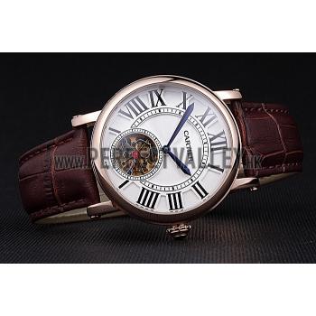 Cartier Rotonde Flying Tourbillon White Dial 621958