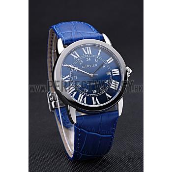 Swiss Cartier Ronde Solo Stainless Steel Case Blue Dial Roman Numerals  622193