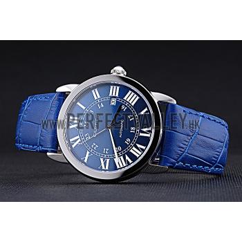 Swiss Cartier Ronde Solo Stainless Steel Case Blue Dial Roman Numerals  622193