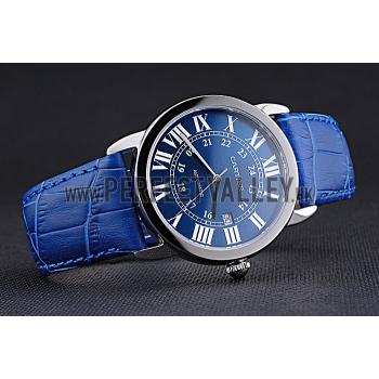 Swiss Cartier Ronde Solo Stainless Steel Case Blue Dial Roman Numerals  622193