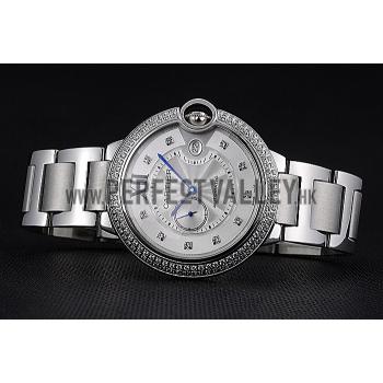 Swiss Cartier Ballon Bleu Diamond Case White Dial Stainless Steel Bracelet  622673