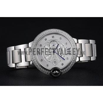 Swiss Cartier Ballon Bleu Diamond Case White Dial Stainless Steel Bracelet  622673