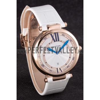 Replica Cartier Ballon Bleu White Leather Strap  621449