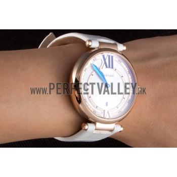 Replica Cartier Ballon Bleu White Leather Strap  621449