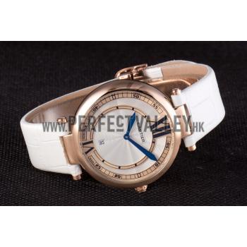 Replica Cartier Ballon Bleu White Leather Strap  621449