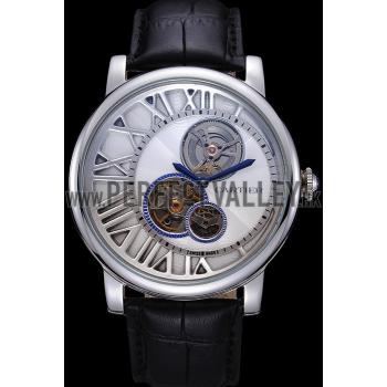 Cartier Rotonde Reversed Tourbillon White Dial 621948