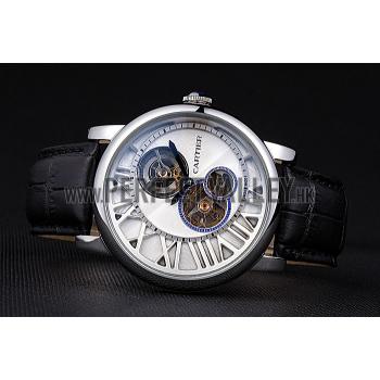 Cartier Rotonde Reversed Tourbillon White Dial 621948