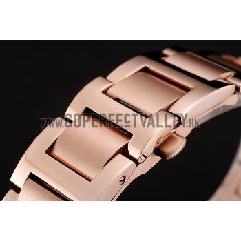 Swiss Cartier Ballon Bleu Two Timezone White Dial Rose Gold Case Rose Gold Bracelet 1453871