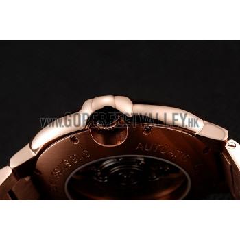 Swiss Cartier Ballon Bleu Two Timezone White Dial Rose Gold Case Rose Gold Bracelet 1453871