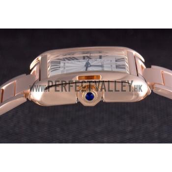 Cartier Tank Anglaise 36mm White Dial Rose Gold Case And Bracelet