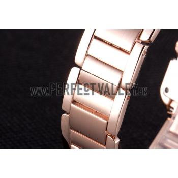 Cartier Tank Anglaise 36mm White Dial Rose Gold Case And Bracelet