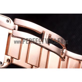 Cartier Tank Anglaise 36mm White Dial Rose Gold Case And Bracelet