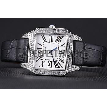 Cartier Santos 100 Diamond Silver Bezel 621909