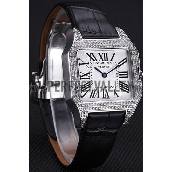 Cartier Santos 100 Diamond Silver Bezel 621909