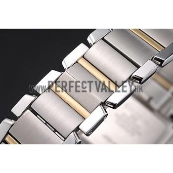 Cheap Swiss Cartier Tank Francaise Steel Case White Dial Roman Numerals Two Tone Bracelet  622648