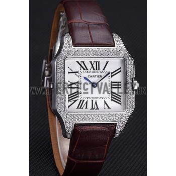 Cartier Santos 100 Diamond Silver Bezel 621908