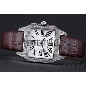 Cartier Santos 100 Diamond Silver Bezel 621908