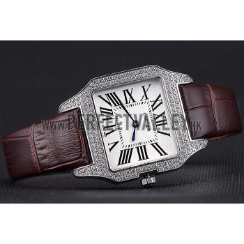 Cartier Santos 100 Diamond Silver Bezel 621908