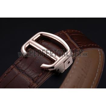 Cheap Swiss Cartier Ballon Bleu Brown Leather Bracelet  622064