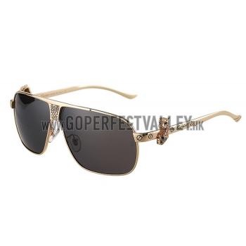 Cheap Cartier Screw And Panthere Decor Gold Frames Black Lenses Sunglasses  308135